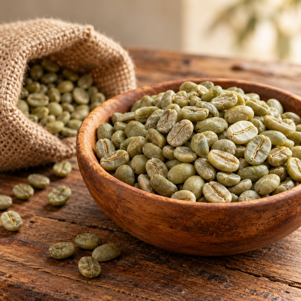 Green coffee beans · Unroasted