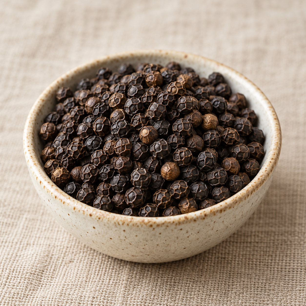 Black pepper in a bowl — illustrative image